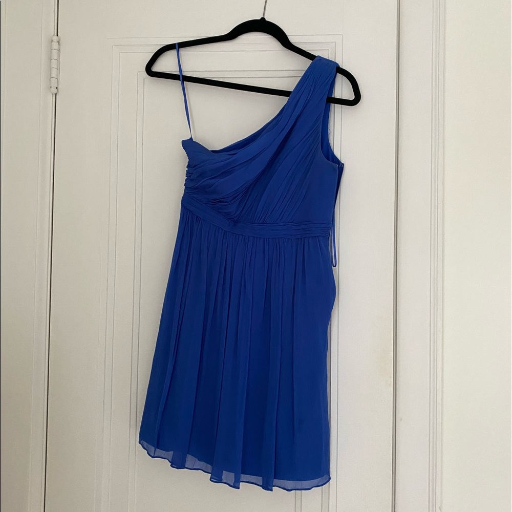 J Crew cobalt blue one shoulder dress size 2 petite